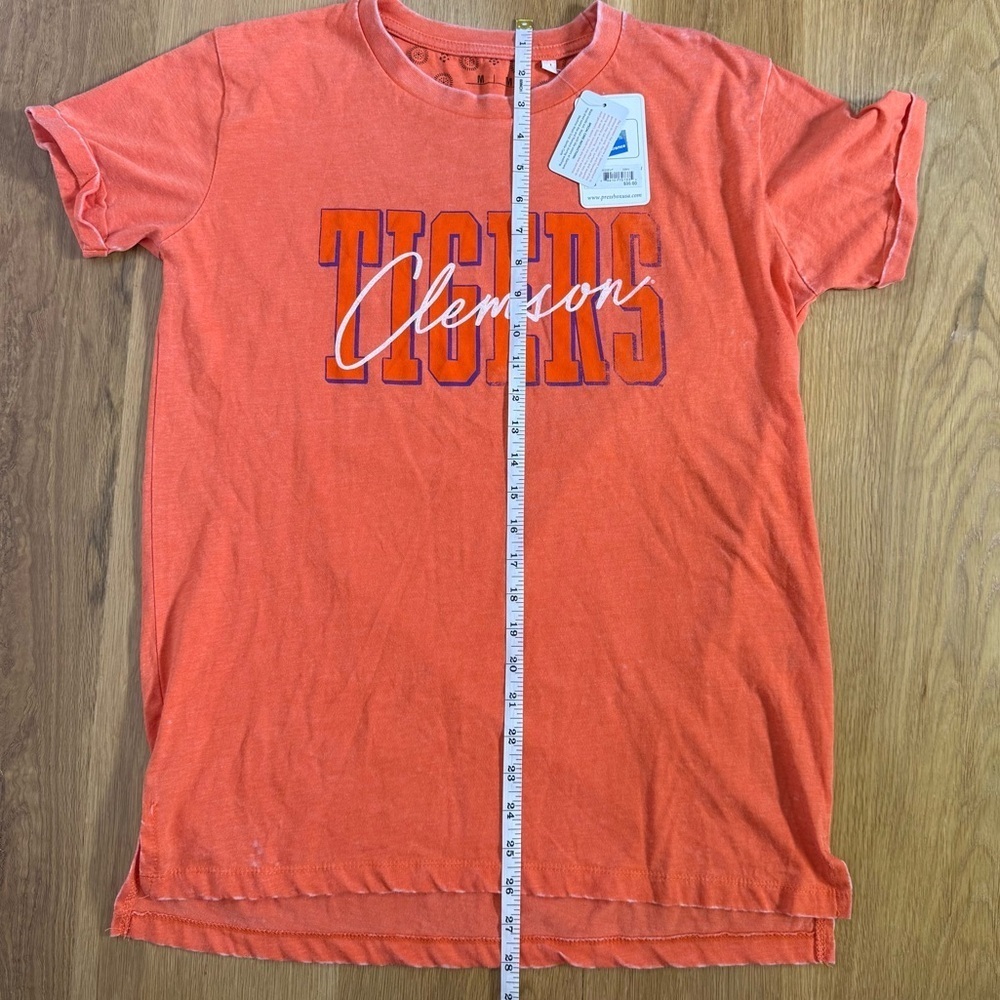 NWT Pressbox Clemson Tigers Orange Short Sleeve Collegiate Graphic Tee women’s M - Picture 4 of 8